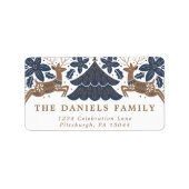 Étiquette Scandinavie Reindeer Poinsettia Trees (Devant)