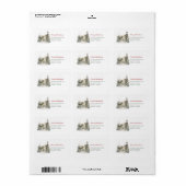 Étiquette Scène de Noël classique à la grille d'hiver (Feuille entière)