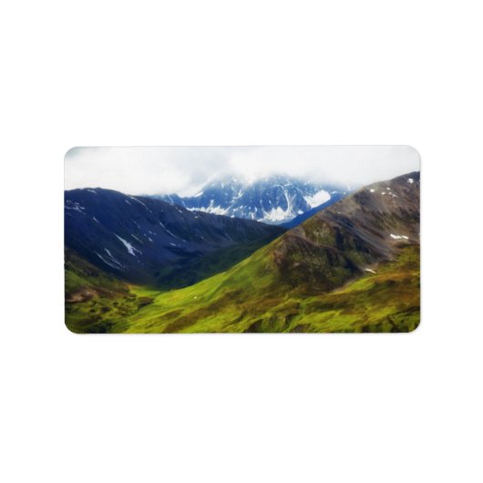 Étiquette Scène des montagnes de l'Alaska (Devant)