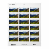 Étiquette Scène des montagnes de l'Alaska (Feuille entière)