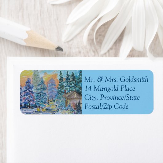 Étiquette Scène d'hiver du pays (En situation)