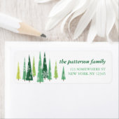 Étiquette Scène hivernale des Evergreens de Noël (En situation)