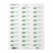 Étiquette Scène hivernale des Evergreens de Noël (Feuille entière)