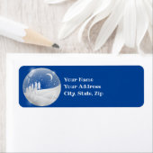 Étiquette Scène hivernale étincelante Globe des neiges (En situation)