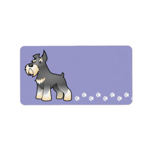 Étiquette Schnauzer de bande dessinée