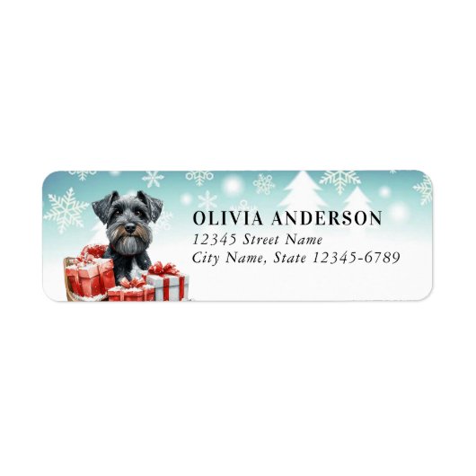 Étiquette Schnauzer Dog Return Address Labels (Devant)