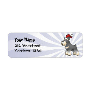 Étiquette Schnauzer géant/standard/miniature de Noël