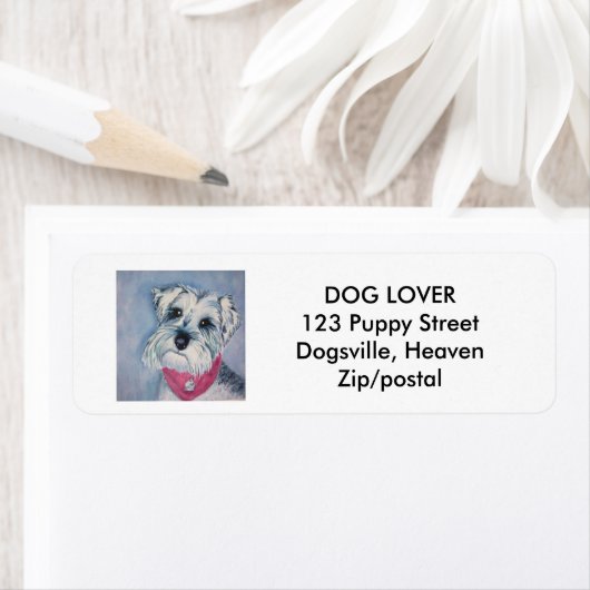 ÉTIQUETTE SCHNAUZER GRAY D'ARGENT (En situation)