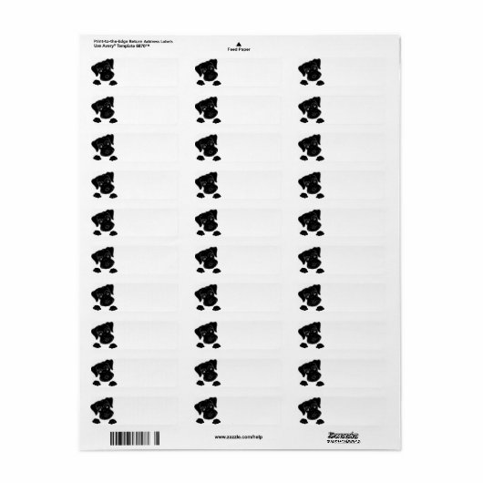 Étiquette schnauzer miniature noir peeeer (Feuille entière)