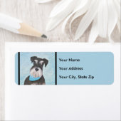 Étiquette Schnauzer (Miniature) Peinture - Chien original mi (En situation)