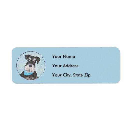 Étiquette Schnauzer (Miniature) Peinture - Chien original mi (Devant)