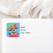 Étiquette Schnauzer Standard de Noël (En situation)