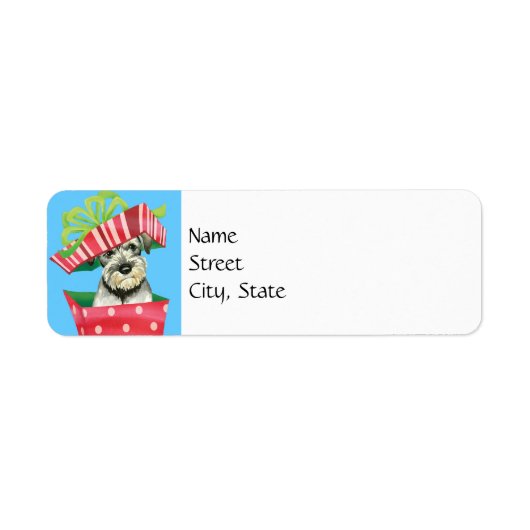 Étiquette Schnauzer Standard de Noël (Devant)