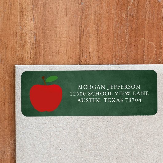 Étiquette School Teacher Green Chalkboard Return Address