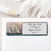 Étiquette Schooners vintages des années 1870 (En situation)