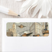 Étiquette Science-fiction vintage Urban Paris, Steam Punk (En situation)