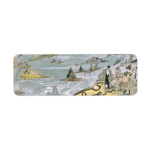 Étiquette Science-Fiction vintage Voitures futuristes, Taxi  (Devant)