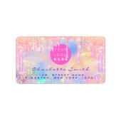 Étiquette scolaire Logo de licorne holographique d (Devant)