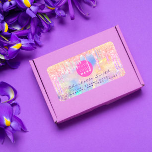 Étiquette scolaire Logo holographique Licorne Bout