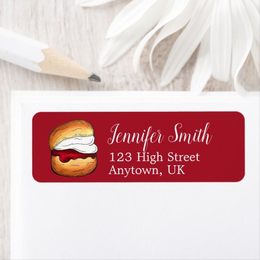 Étiquette Scone Crème Fermée Confiture Thé Shoppe Café Boula (En situation)