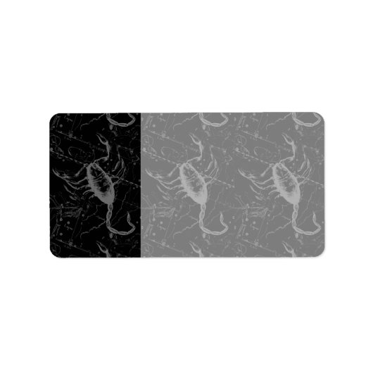 Étiquette Scorpio Constellation Hevelius 1690 sur Black (Devant)