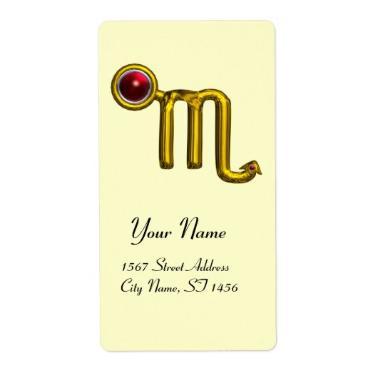 ÉTIQUETTE SCORPIO ZODIAC ANNIVERSAIRE GRENADE ROUGE (Devant)