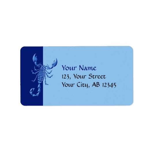 Étiquette Scorpion bleu (Devant)