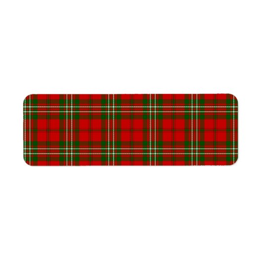 Étiquette Scott tartan rouge vert plaid (Devant)