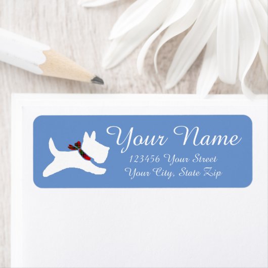 Étiquette Scottie blanche (En situation)