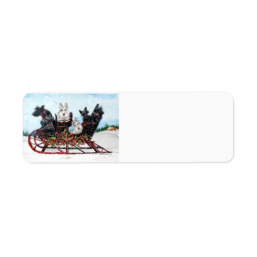 Étiquette Scottie Sleigh Ride (Devant)