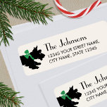 Étiquette Scottish Terrier Christmas Green Return Adresse<br><div class="desc">Ajoutez un peu de charme fantaisiste à la saison des fêtes avec ces étiquettes d'adresse de retour personnalisées mignonnes. Un design élégant avec une illustration de style vintage d'un chien écossais portant un arc et courant le long. Les étiquettes personnalisés font un ajout amusant et unique à votre envoi de...</div>