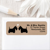 Étiquette Scottish Terrier Scottie Dogs with Heart Address (En situation)