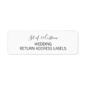 Étiquette Script 30 x Adresse de retour du Mariage personnal (Devant)