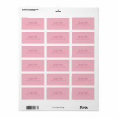 Étiquette Script à la main Texte élégant rose moderne Plain (Feuille entière)