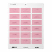 Étiquette Script à la main Texte élégant rose moderne Plain (Feuille entière)