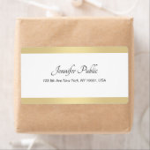 Étiquette Script à main moderne or blanc Modèle élégant (En situation)