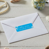 Étiquette Script Beach Starfish Blue Mariage Adresse de reto