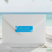Étiquette Script Beach Starfish Blue Mariage Adresse de reto