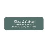 Étiquette Script blanc moderne. Adresse de retour du Mariage (Devant)