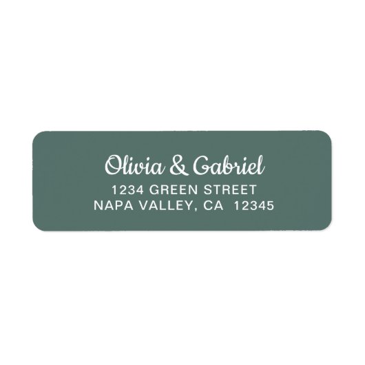 Étiquette Script blanc moderne. Adresse de retour du Mariage (Devant)
