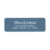 Étiquette Script blanc moderne. Adresse de retour du Mariage (Devant)