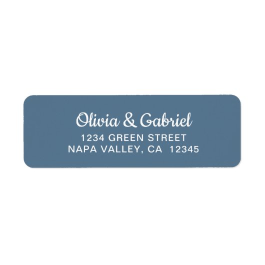 Étiquette Script blanc moderne. Adresse de retour du Mariage (Devant)