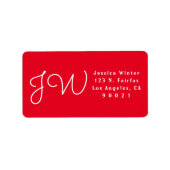 Étiquette Script blanc sur rouge/do-it-yourself Adresse de r (Devant)