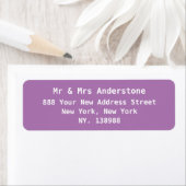 Étiquette Script chic mauve moderne simple adresse de retour (En situation)