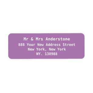 Étiquette Script chic mauve moderne simple adresse de retour