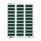 Étiquette Script chic Vert Foliage Mariage Retour Adresse L (Feuille entière)