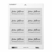 Étiquette Script classique Creative Plain Grey (Feuille entière)