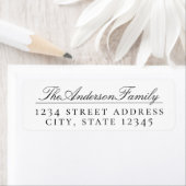 Étiquette Script classique Nom de famille Adresse de retour  (En situation)