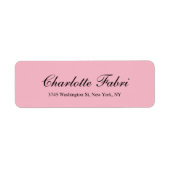 Étiquette Script classique professionnel rose pâle (Devant)
