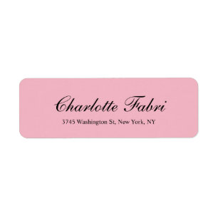 Étiquette Script classique professionnel rose pâle